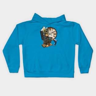 Steampunk-dolphin & dragon-storybook Kids Hoodie